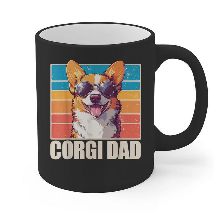 Welsh Corgi Pembroke Dog Corgi Dad -Adults Small Classic Fit Short Sleeve Cotton Polyester Blend Graphic Print Coffee Mug
