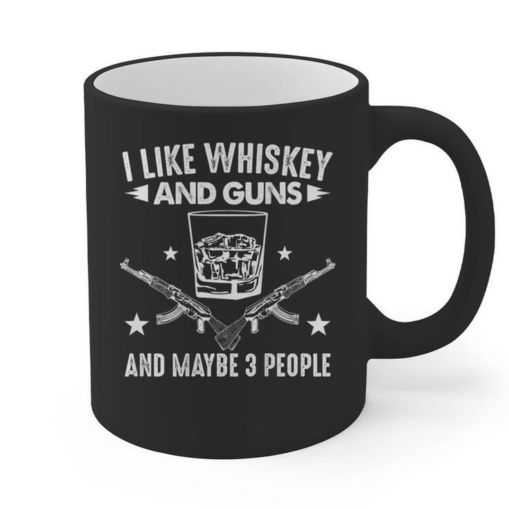 I Like Whiskey And Guns And Maybe 3 People Introvert Graphic Print Coffee Mug