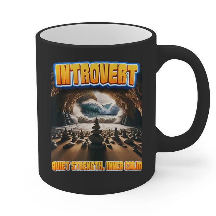 World Introvert Day Quiet Strength Inner Calm Graphic Print Coffee Mug