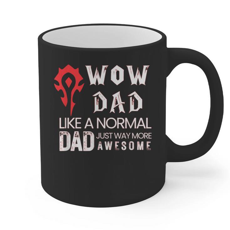 WOW Dad Like a Normal Dad Way More Awesome Tee T-Shirt Graphic Print Coffee Mug