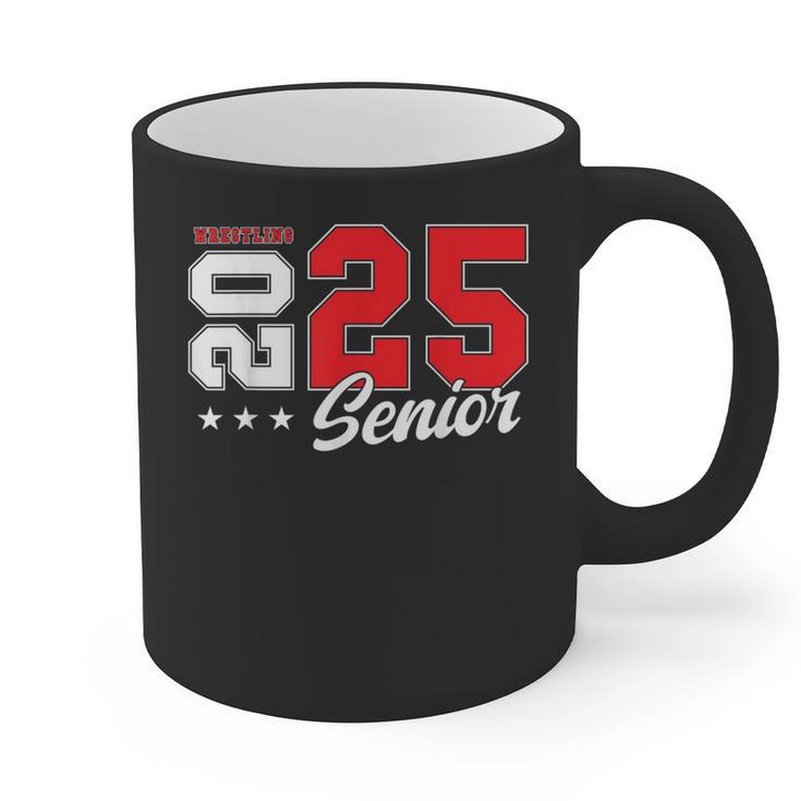 Wrestling Senior Night Wrestling Senior 2025 Graduation 75 Graphic Print Coffee Mug