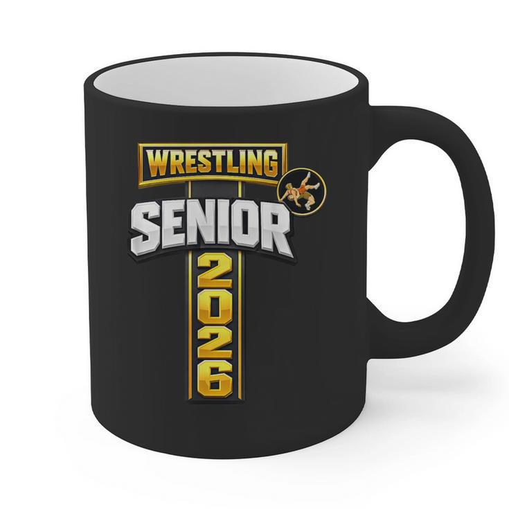Wrestling Senior Night Senior 2026 Faith Cross Graduation Graphic Print Coffee Mug