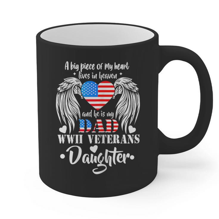 WWII Veterans Daughter Dad Remembrance Veteran Day Graphic Print Coffee Mug