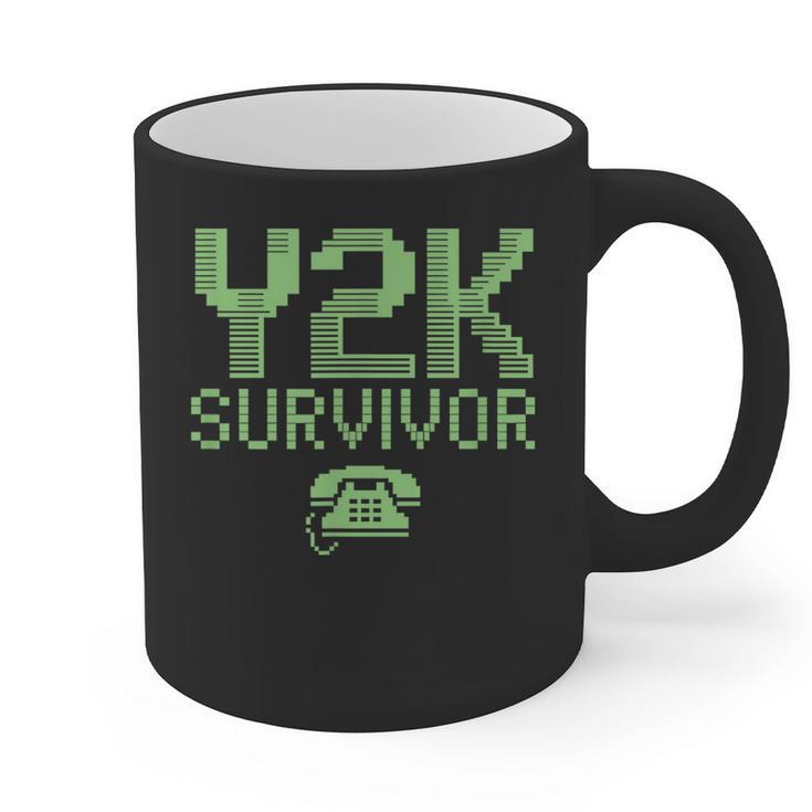 Y2K Survivor 2000s Nostalgia Retro Vintage Nostalgic Graphic Print Coffee Mug
