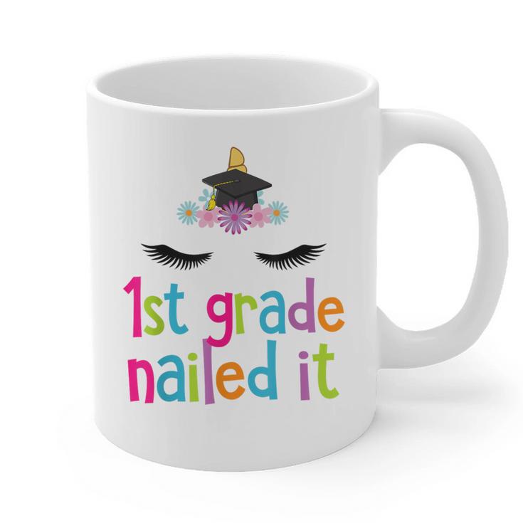 1st Grade Nailed ItShirt Unicorn Graduation Class Of 2018 Graphic Print Coffee Mug