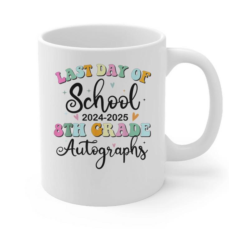 2026 Last Day Of School Autograph 8th Grade Graduation Party Graphic Print Coffee Mug
