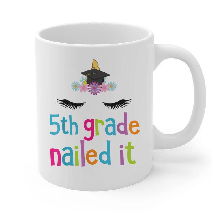 5th Grade Nailed ItShirt Unicorn Graduation Class Of 2018 Graphic Print Coffee Mug