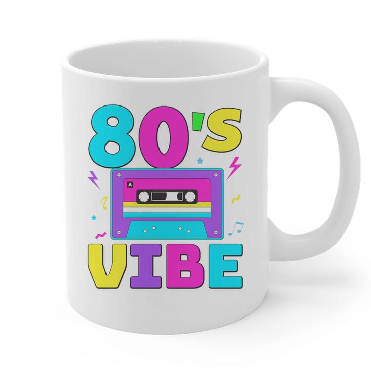 80's Vibe Retro Style Cassette Tape Nostalgia 1980s Party Premium Tri-Blend Graphic Print Coffee Mug