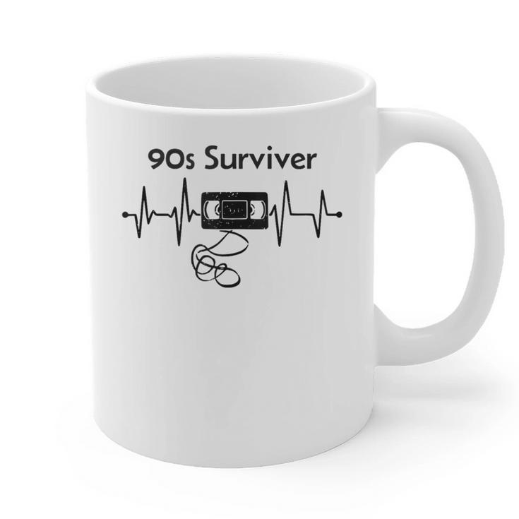 90s Survivor Retro Nostalgia Vintage Throwback Graphic Print Coffee Mug