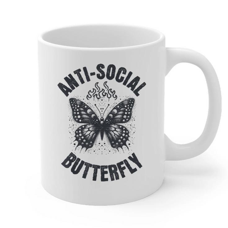 Anti-Social Butterfly Awkward Introvert Homebody Humor Graphic Print Coffee Mug