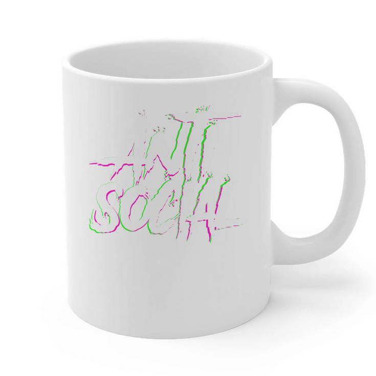 Antisocial Introvert I Hate People Antisocial Club EDM Premium Tri-Blend Graphic Print Coffee Mug