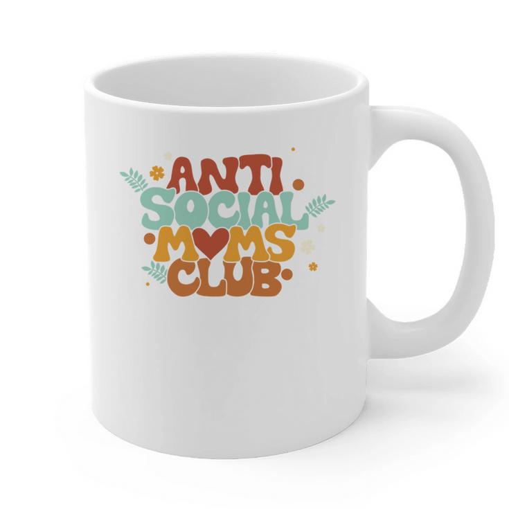 Antisocial Moms Club Introvert Mom Mothers Introverted Retro Graphic Print Coffee Mug