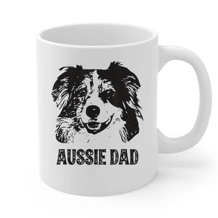 Aussie Dad Australian Shepherd Dog Dad For Men Graphic Print Coffee Mug