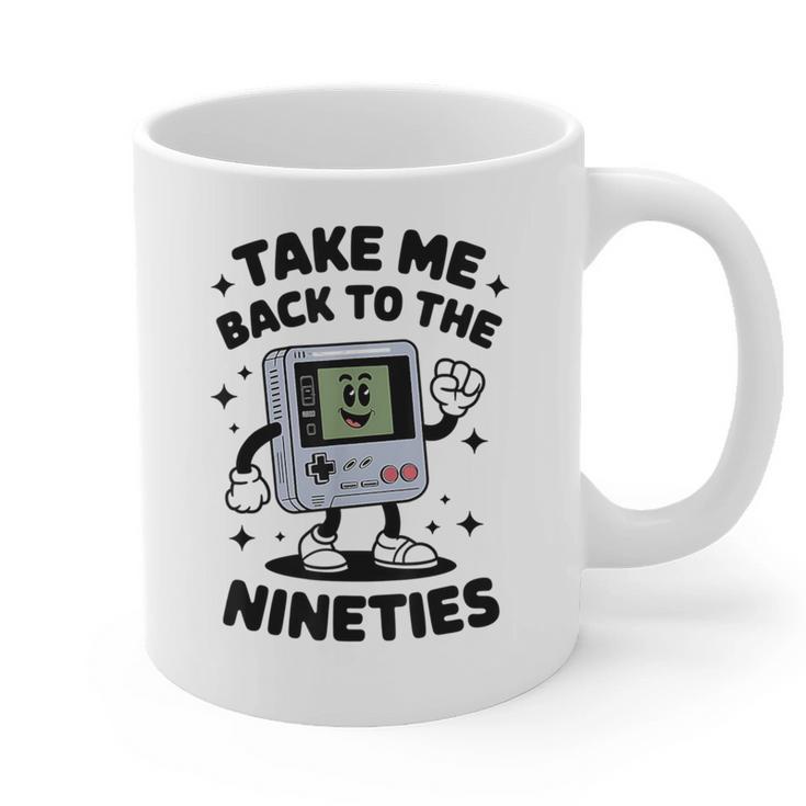 Take Me Back To The Nineties 90's Retro Gamer Nostalgia Graphic Print Coffee Mug