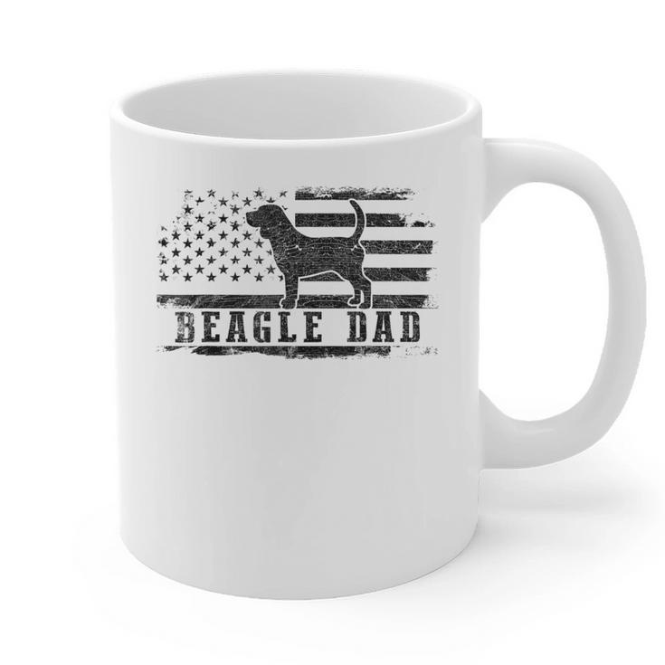 Beagle Dad Distressed American Flag Patriotic Dog Graphic Print Coffee Mug