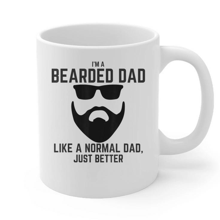 Bearded Dad Beard Humor Superhero Graphic Print Coffee Mug
