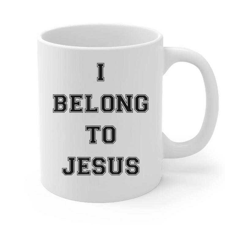 I Belong To Jesus Christian Gym Apparel Christian Dad Graphic Print Coffee Mug
