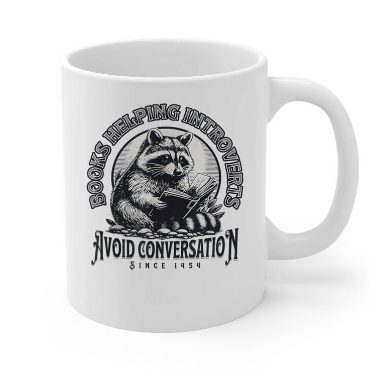 Books Helping Introvert Avoid Conversation Since 1454 Graphic Print Coffee Mug