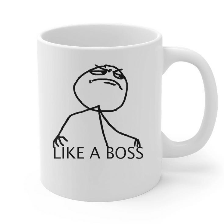 Like A Boss Rage Comic Meme Classic Internet Nostalgia Tee Graphic Print Coffee Mug
