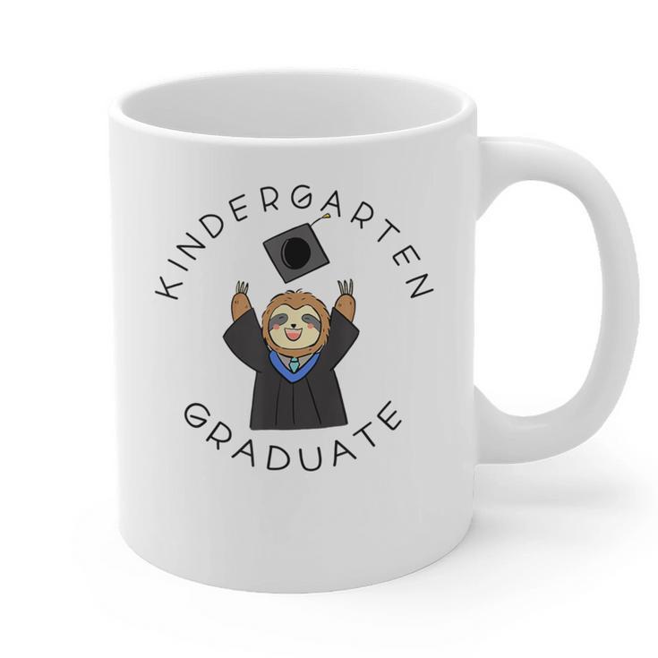 Boys Girls Kindergarten Graduate Sloth Graduation Cap Graphic Print Coffee Mug