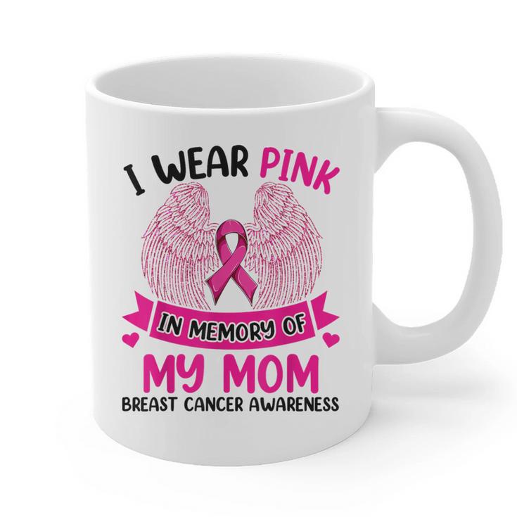 Breast Cancer Wings Shirt I Wear Pink In Memory Of My Mom Graphic Print Coffee Mug