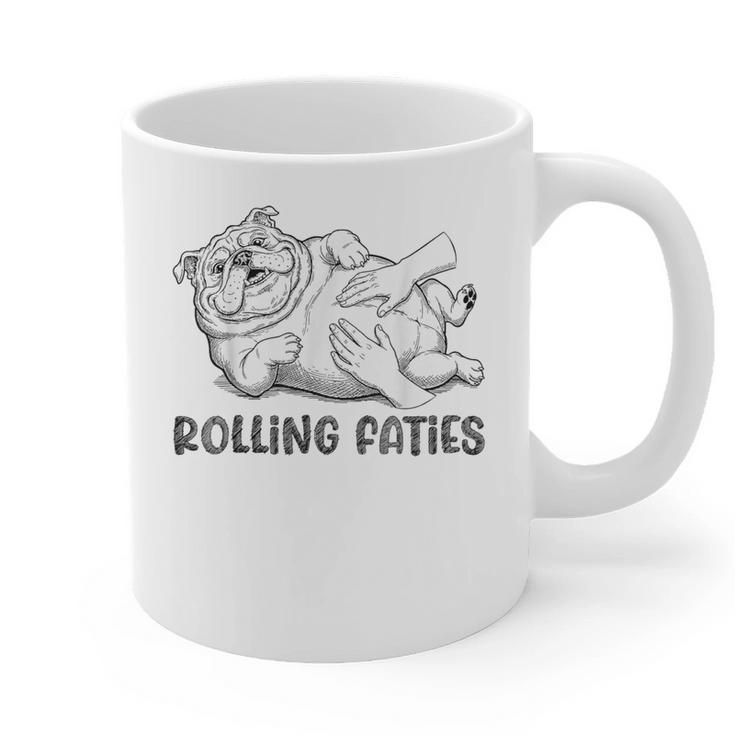 Bulldog Rolling Fatties Dog Mom Dad Owner Graphic Print Coffee Mug