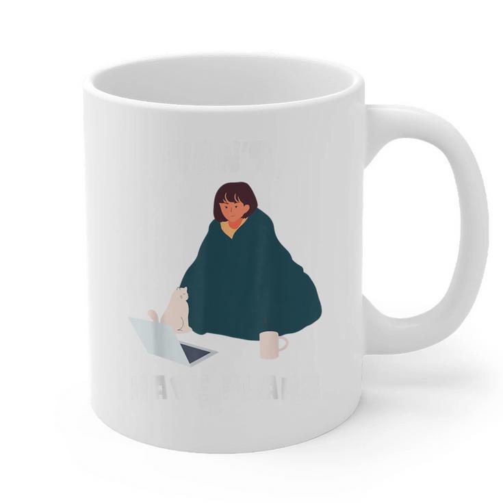 Can't Have Plans Introvert Staying Home Graphic Print Coffee Mug