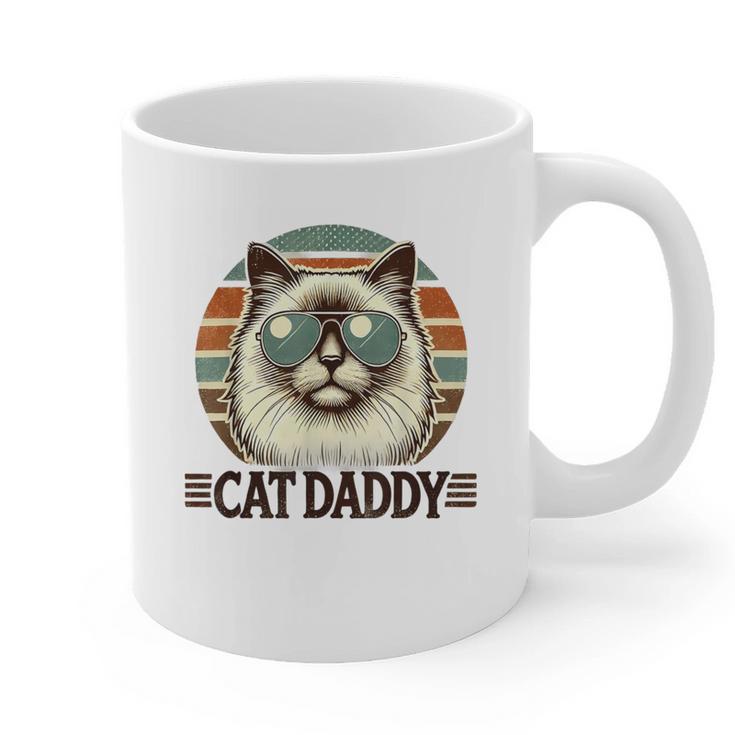 Cat Daddy Cool Ragdoll Cat Father's Day Retro Cat Dad Graphic Print Coffee Mug
