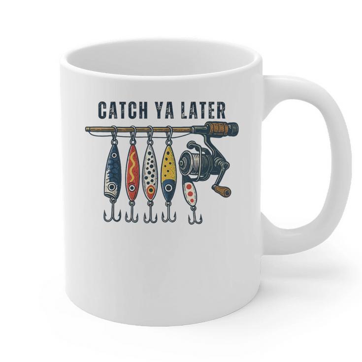 Catch Ya Later Vintage Fishing Lures Outdoor Dad Son Graphic Print Coffee Mug