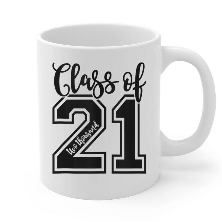Class Of 2021 Senior 21 Cool Graduation Graphic Print Coffee Mug
