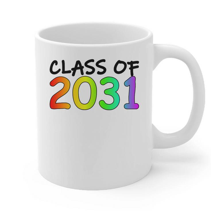 Class Of 2031 Pre-K -12th Grade Hand Prints Space Graduation Graphic Print Coffee Mug