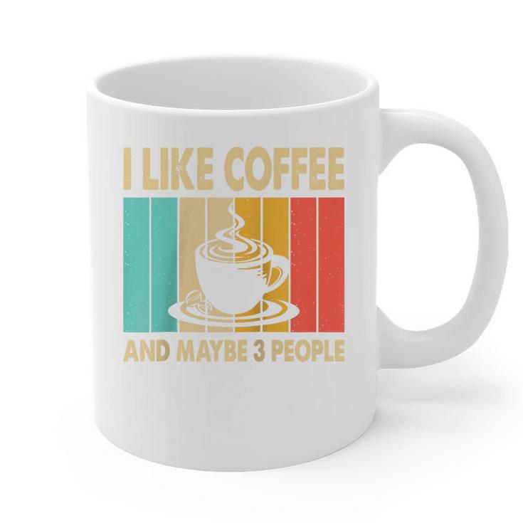 I Like Coffee And Maybe 3 People Introvert Anti-Social Raglan Baseball Tee Graphic Print Coffee Mug