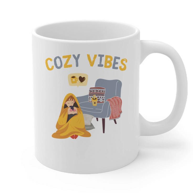 Cozy Vibes Atmospheric Introvert Graphic Print Coffee Mug