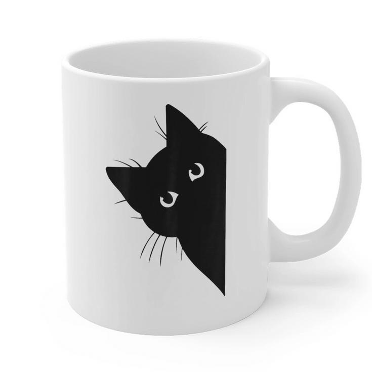 Curious Cat Peeking Sneaky Cat Cat Mom Cat Dad Graphic Print Coffee Mug
