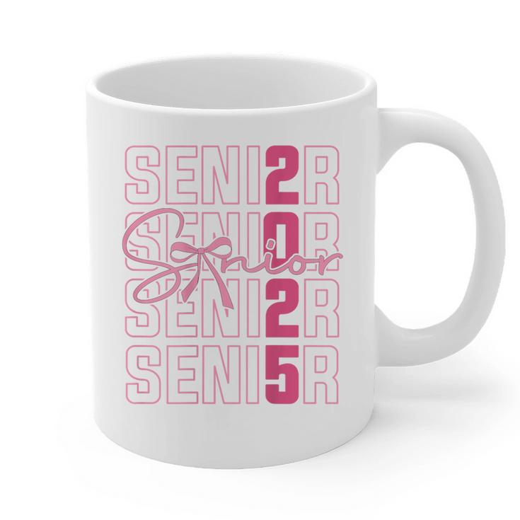 Cute Girls Women Class 2025 Graduation Senior Coquette Bow Graphic Print Coffee Mug