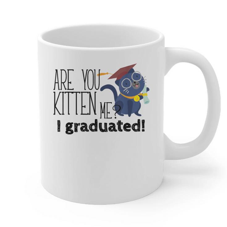 Cute Graduation  Cat Masters High School T-Shirt For Men Women Kids Graphic Print Coffee Mug