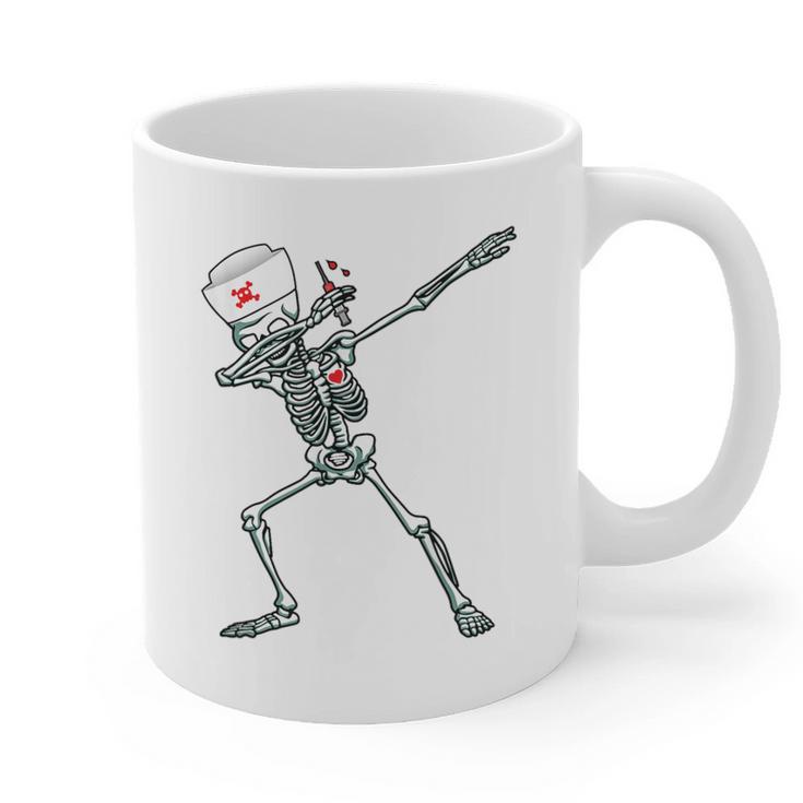 Dabbing Skeleton Nurse  Halloween Graduation Graphic Print Coffee Mug
