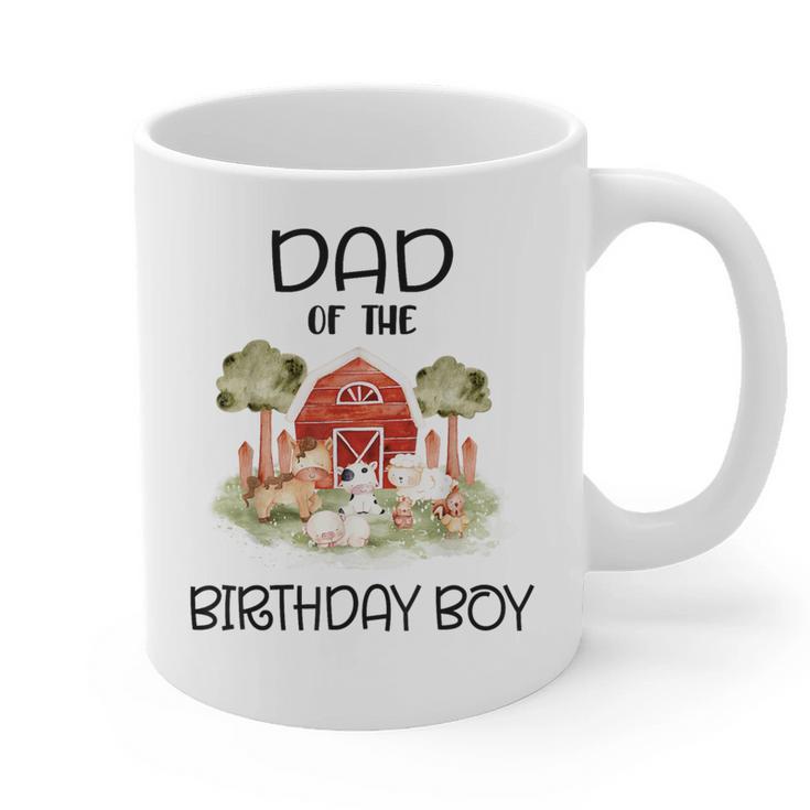 Dad Of The Birthday For Boy Barnyard Farm Animals Party Graphic Print Coffee Mug