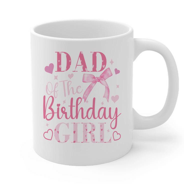 Dad Of The Birthday Girl Bow Cute Pink Matching Family Party Graphic Print Coffee Mug