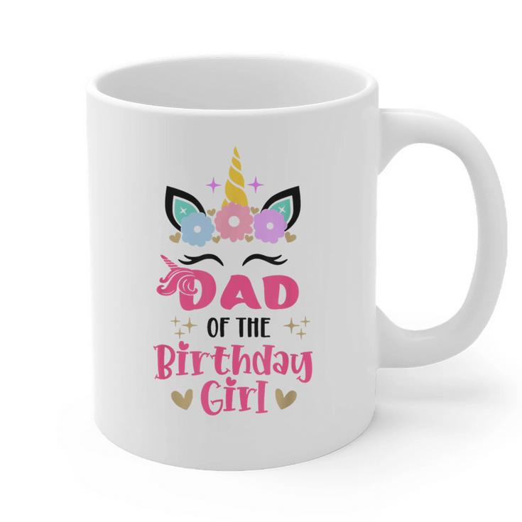 Dad Of The Birthday Girl Family Matching Unicorn Birthday Graphic Print Coffee Mug