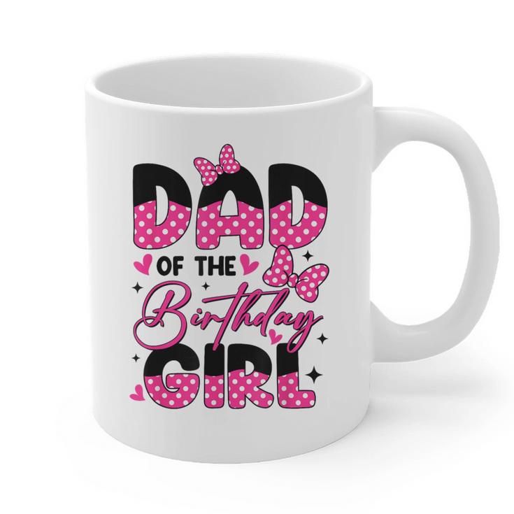 Dad Of The Birthday Girl Pink Family Birthday Girls Party Graphic Print Coffee Mug
