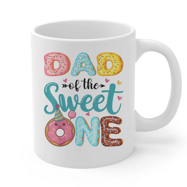 Dad Of The Sweet One 1st Birthday Girl Donut Party Graphic Print Coffee Mug