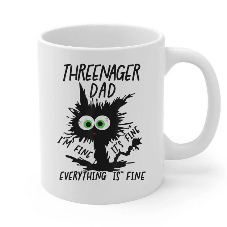Dad Threenager Dad Daddy Of A Threenager Graphic Print Coffee Mug