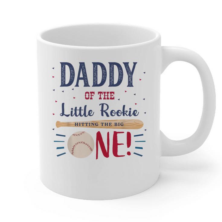 Daddy Dad First Birthday Little Rookie Baseball The Big One Graphic Print Coffee Mug