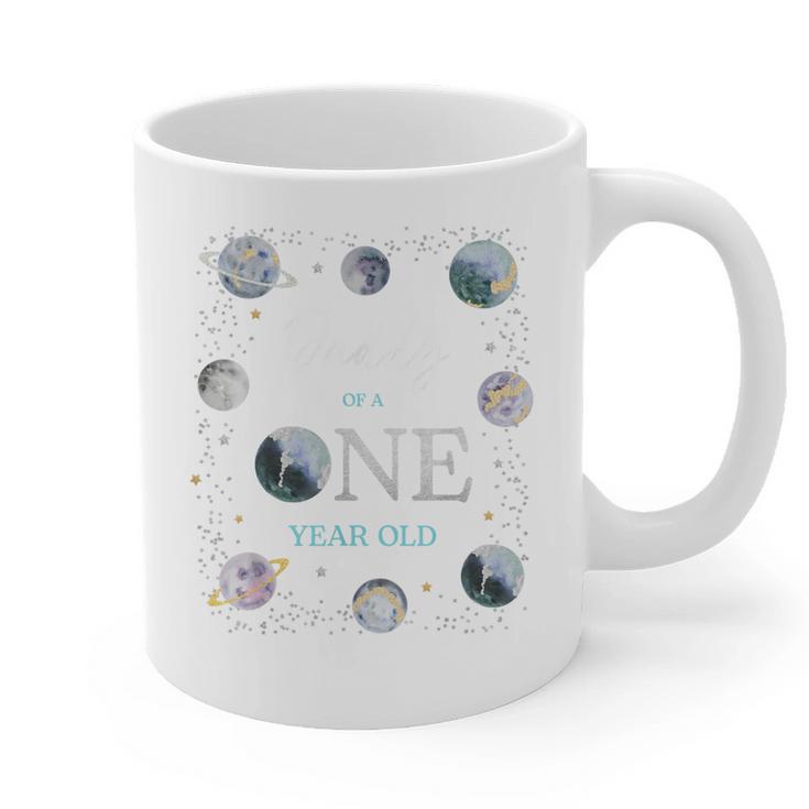 Daddy Houston We Have One Year Old Space Theme 1st Birthday Graphic Print Coffee Mug