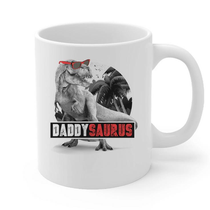 Daddysaurus T-Rex Dad Dinosaur Daddy Saurus Fathers Day Graphic Print Coffee Mug
