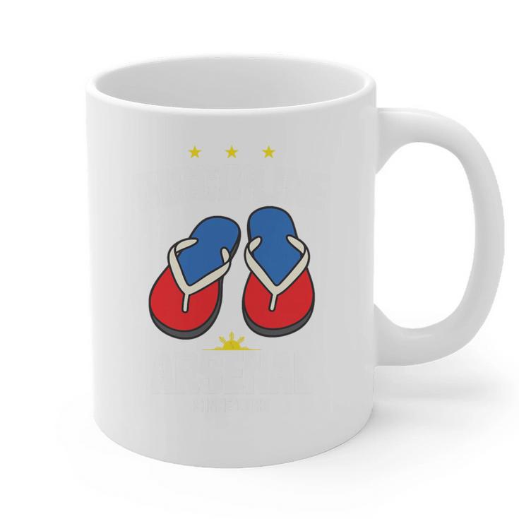Discipline Arsenal Pinoy Nostalgia Filipino Tsinelas Premium Tri-Blend Graphic Print Coffee Mug