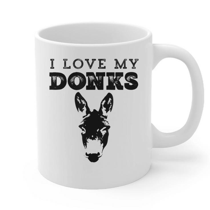 Donkey Mom Or Dad I Love My Donks Farmer Graphic Print Coffee Mug