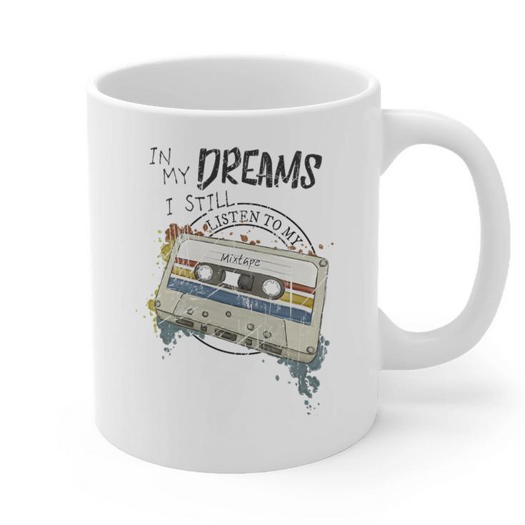 Dreams Of Music Mixtapes Retro Cassette Lifestyle Nostalgia Premium Tri-Blend Graphic Print Coffee Mug