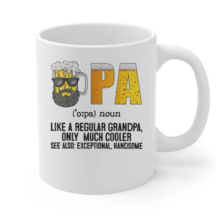 Drinking Opa Like A Regular Grandpa Much Cooler Beer Dad Graphic Print Coffee Mug